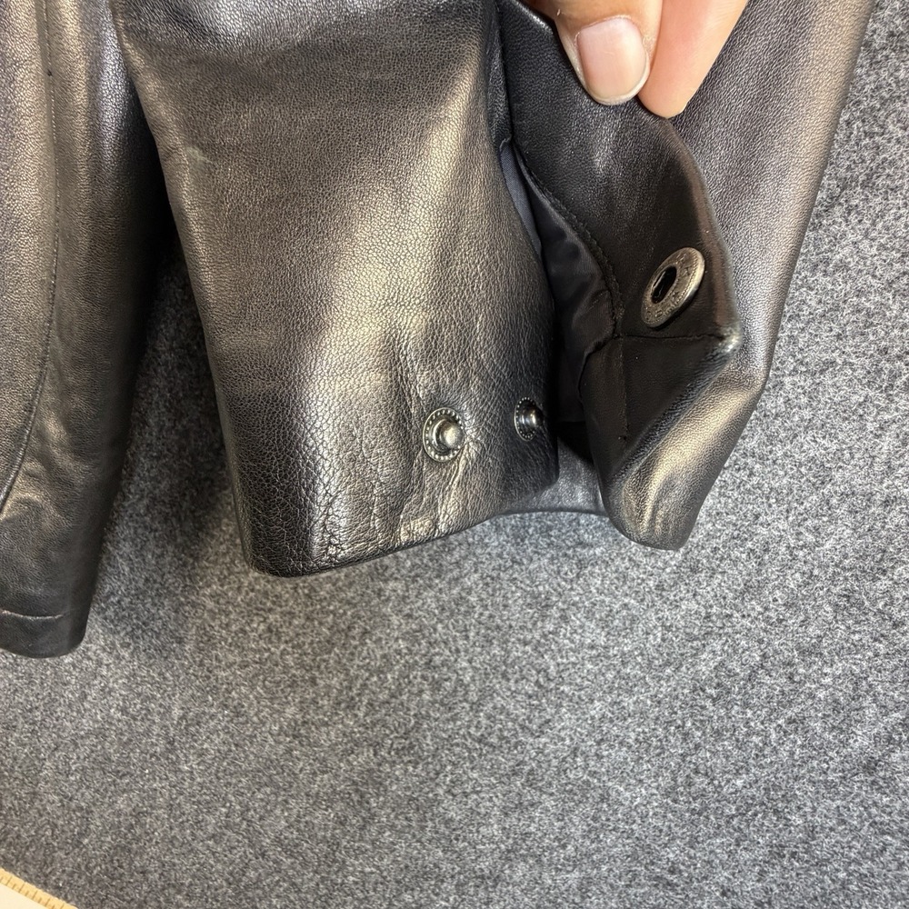 Brandon Thomas Genuine Lambskin Leather Jacket Mens XL Black Soft Button Coat - Picture 7 of 13